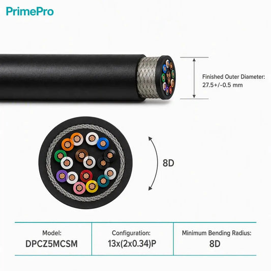DPCZ5MCSM 13x(2x0.34)P Watertight Underwater Signal Cable 500V AC/DC FEP Insulated Tinned Copper