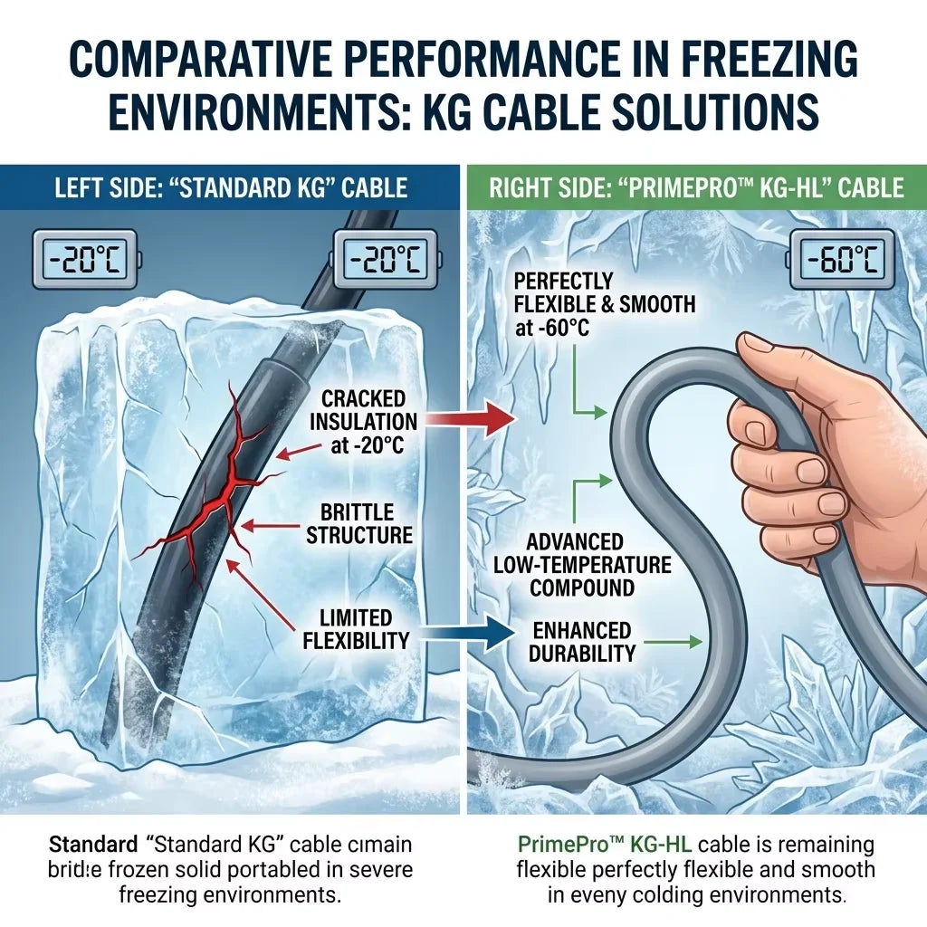 PrimePro Arctic-Grade KG-HL RubberCable -65C Extreme Cold Resistant Heavy Duty Flexible Power Cable IP68 Tinned Oxygen-Free