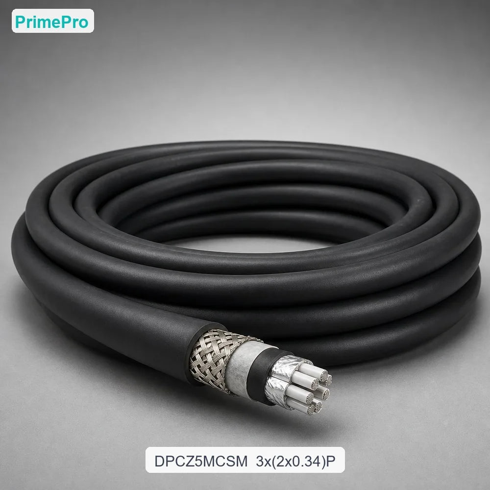 Watertight Underwater Electrical Cable DPCZ5MCSM 3x(2x0.34)P 500/500V FEP CSM Sheath 50 bar