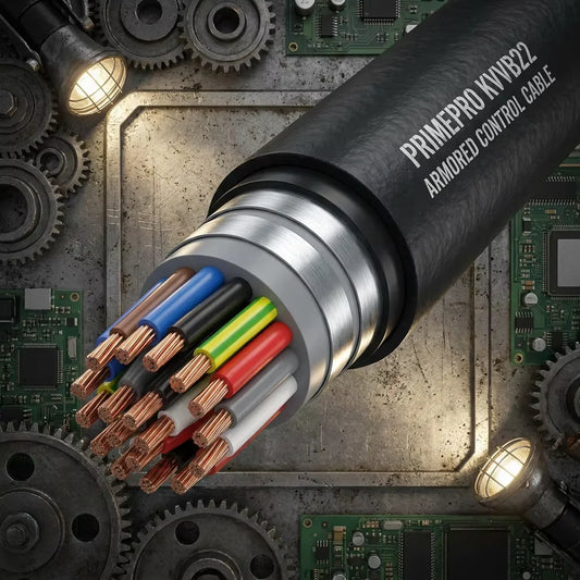 PrimePro KVVB22 Armored Control Cable 450/750V Multi-Core Cu Double Steel Tape Armor STA PVC Jacket Direct Burial IP68 30+ Years