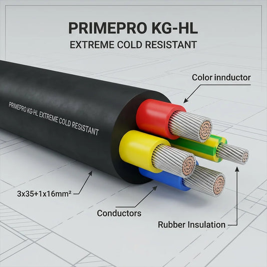 PrimePro KG-HL Rubber Cable -60C to +50C GOST 24334-80 Class 5 Tinned Cu Flex Power Cable IP68 660V/1000V for Mining