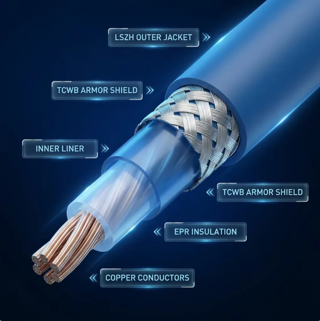 PrimePro CJ86/SC Marine Armored Power Cable 0.6/1kV TCWB Shielded LSZH Shipboard Wire | IP68 Rated UV Resistant Flame Retardant