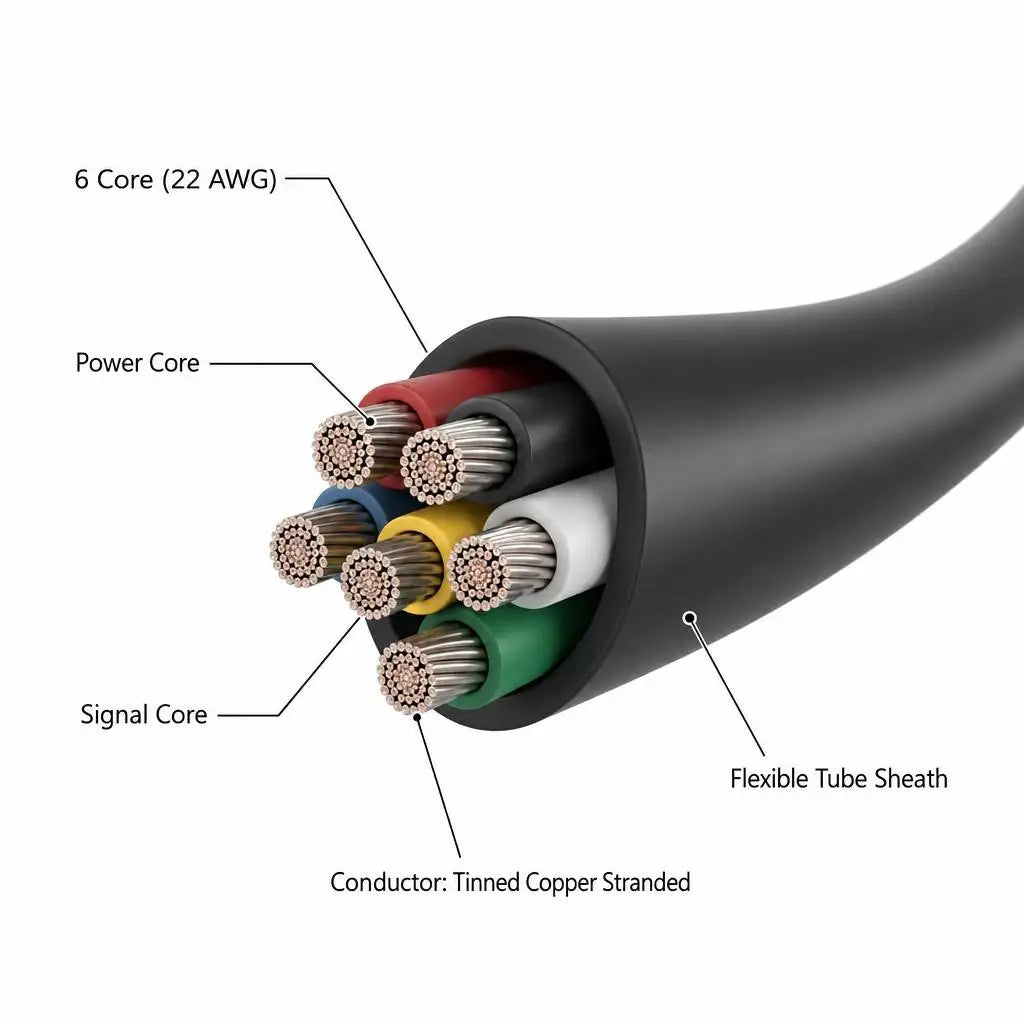 Industrial Humidifier Hybrid Cable 6 Core 22AWG Power Signal Tinned Copper Stranded Flexible IP67 Rated 100 Impedance Tube Spa