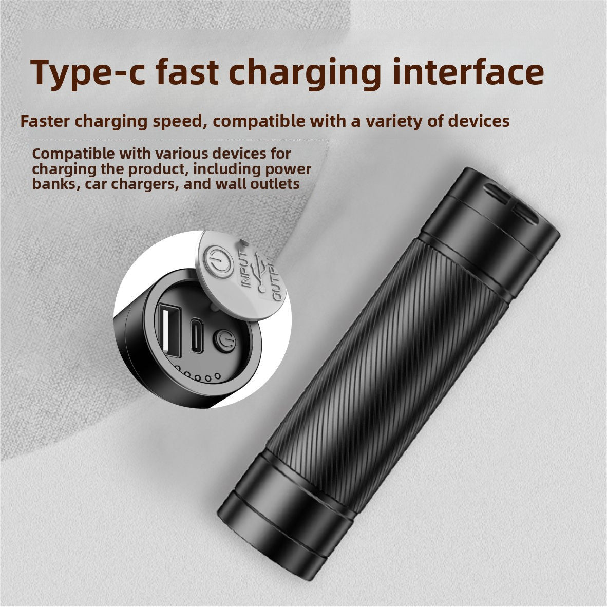 LED FLASHLIGHT 2-in-1 Flashlight & Hand Warmer - An ultra-bright, long-lasting, and portable outdoor light with a built-in heating function