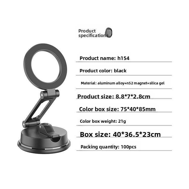 New Suction Cup Magnetic Phone Holder for Car, Universal Multi-functional Dashboard Mount for Center Console Navigation