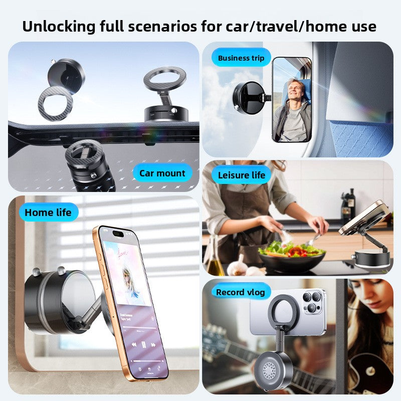 Vacuum magnetic suction stand multi-angle 360 rotation folding car navigation stand desktop phone stand multifunctional